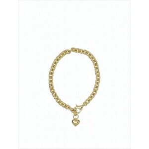 Humanmade Polished Silver Chain Bracelet With Heart Charm - NWT